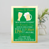 Invitation En Aluminium Shamrock St. Patrick's Day Party (Debout devant)
