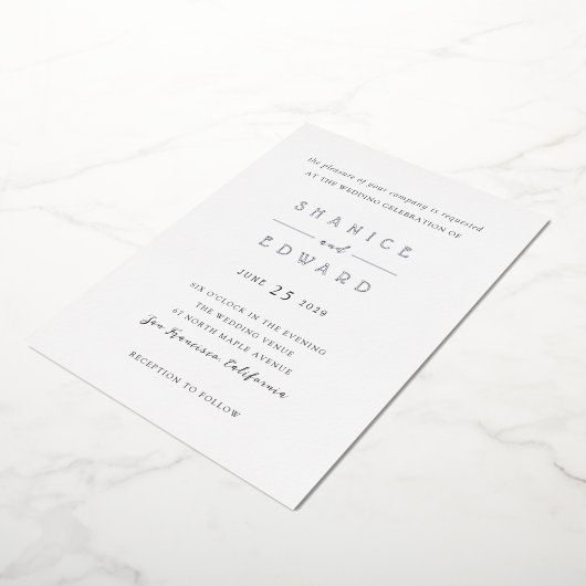 Invitation En Aluminium Shanice Mariage moderne (Rotation)