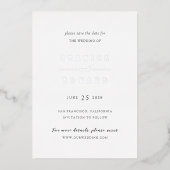 Invitation En Aluminium Shanice Mariage moderne Enregistrer la date (Recto)
