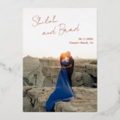 Invitation En Aluminium Shiloh Moderne Mariage élégant Enregistrer la date (Recto)