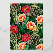 Invitation En Aluminium Shiny Boho Desert Cactus & Flowers Fête des mariée (Verso)