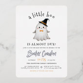 Invitation En Aluminium Shiny Little Boo Halloween Boy Baby shower (Recto)