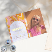 Invitation En Aluminium Shiny Obtenez Super rose orange photo fête d'anniv