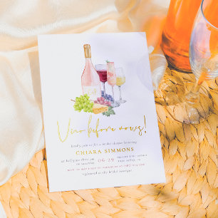 Invitation En Aluminium Shiny Vino Before Vows Dégustation de Vin Enterrem