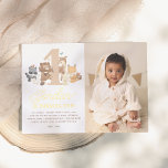 Invitation En Aluminium Shiny Woodland Animaux Première fête d'anniversair<br><div class="desc">Ajoutez un peu de brillance à vos invitations de fête d'anniversaire avec de l'or, de l'argent ou de l'or rose ! Célébrez le premier anniversaire de votre petit avec notre adorable Invitation de fête d'anniversaire des animaux de bois. Le design présente une scène délicieuse d'animaux de bois aquarellés, dont un...</div>