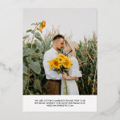 Invitation En Aluminium Signature or Script Photo Enregistrer la date (Verso)