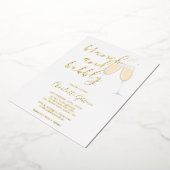 Invitation En Aluminium Signature Script Brunch Bubbly Fête des mariées Go (Rotation)