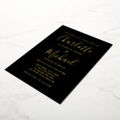 Invitation En Aluminium Signature Tout en un Mariage d'or noir (Rotation)