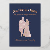 Invitation En Aluminium Silhouette Couple Fiançailles Félicitations (Recto)