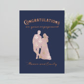 Invitation En Aluminium Silhouette Couple Fiançailles Félicitations (Debout devant)