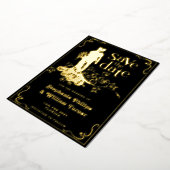 Invitation En Aluminium Silhouette De Mariage Élégante Enregistrer La Date (Rotation)