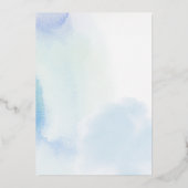 Invitation En Aluminium Silver & Blue Heart One 1st Boy Birthday Party (Verso)