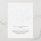 Invitation En Aluminium Silver Célébrez Avec Nous Moderne Simple Fiançaill (Recto)