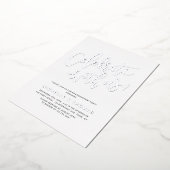 Invitation En Aluminium Silver Célébrez Avec Nous Moderne Simple Fiançaill (Rotation)