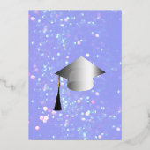 Invitation En Aluminium Silver Disco Ball et Streamers Graduation Party (Verso)