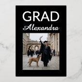 Invitation En Aluminium Silver DVM Veterinary Medicine Graduation Party (Recto)