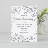 Invitation En Aluminium Silver Foil 25e anniversaire Mariage (Debout devant)