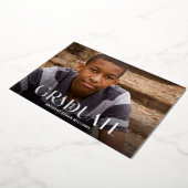 Invitation En Aluminium Silver Foil Moderne 1-Photo Graduation Party (Rotation)