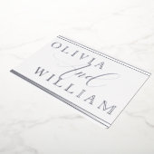 Invitation En Aluminium Silver Foil Pressé Moderne Mariage élégant (Rotation)