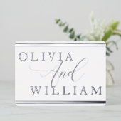 Invitation En Aluminium Silver Foil Pressé Moderne Mariage élégant (Debout devant)