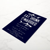 Invitation En Aluminium Silver Foil Requin Manger Boire et être marié Mari (Rotation)