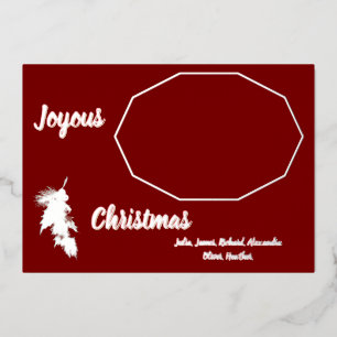 Invitation En Aluminium Silver Foil Rouge foncé Joyeux Noël Photo