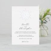 Invitation En Aluminium Silver Foil Snowflake Élégant Mariage d'hiver (Debout devant)
