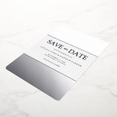 Invitation En Aluminium Silver Foil tendance mariage moderne Enregistrer l (Rotation)