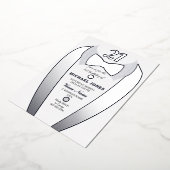 Invitation En Aluminium Silver Foil Tuxedo Suit Mens 21e fête d'anniversai (Rotation)