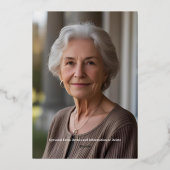 Invitation En Aluminium Silver Grey 70e anniversaire surprise personnalisé (Verso)