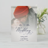 Invitation En Aluminium Silver Luxury Modern Transparency Wedding Photo (Debout devant)