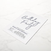 Invitation En Aluminium Silver Modern Brush Script Adult Anniversaire Part (Rotation)