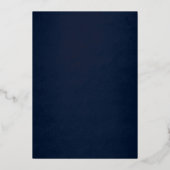 Invitation En Aluminium Silver Navy Swirl Scroll Floral Quinceanera (Verso)