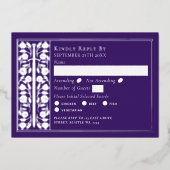 Invitation En Aluminium Silver Purple Medieval Sword Wedding RSVP (Recto)