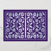Invitation En Aluminium Silver Purple Medieval Sword Wedding RSVP (Verso)