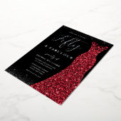 Invitation En Aluminium Silver Red Gown Cinquante Fabuleux 50e anniversair (Rotation)
