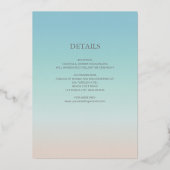 Invitation En Aluminium Silver Sea Turtles Turquoise | Beach Wedding (Verso)