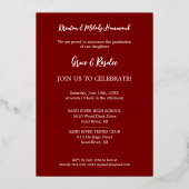 Invitation En Aluminium Silver Two Brothers Double Graduation Dark Red (Verso)