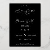 Invitation En Aluminium Silver Whimsical Luxe Moderne 2 Photos Collage (Verso)