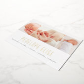 Invitation En Aluminium Simple 3 Photo Collage bébé naissance Annouement o (Rotation)