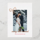 Invitation En Aluminium Simple Arc d'Or Joyeux & Mariés Noël  (Recto)