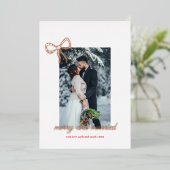 Invitation En Aluminium Simple Arc d'Or Joyeux & Mariés Noël  (Debout devant)