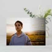 Invitation En Aluminium Simple Bar Mitzvah Photo (Debout devant)