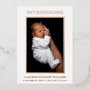 Invitation En Aluminium Simple Bonjour Bébé mignon Photo personnalisée Nai