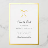 Invitation En Aluminium Simple Bow Classic Wedding Save the Date (Recto)