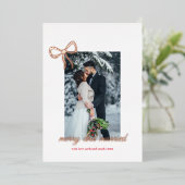 Invitation En Aluminium Simple Bow Gold Foil Joyeux & Marié Noël (Debout devant)