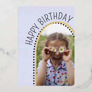 Invitation En Aluminium Simple Chic Enfants Anniversaire Arched Photo Polk