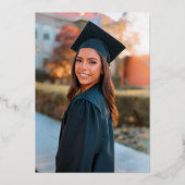 Invitation En Aluminium Simple classique noir et blanc photo graduation (Verso)