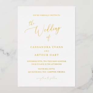 Invitation En Aluminium Simple Classique Traditionnel Formel Mariage Éléga