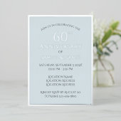 Invitation En Aluminium Simple Classy 60e fête d'anniversaire du Mariage (Debout devant)